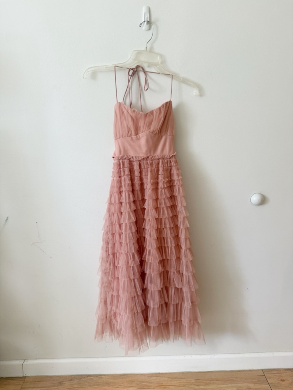 Saints and secrets (Hello Molly) tulle midi dress in blush